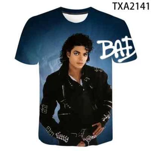 TShirts Singer Michael Jackson 3D Print Casual Fashion Oversized Round Neck - Picture 1 of 38