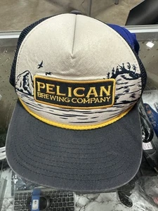 Pelican Brewing Company Snapback Mesh Back Hat Blue White OSFA Embroidered Logo - Picture 1 of 1