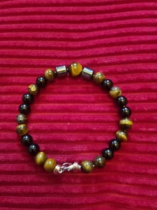 Tiger Eye & Hematite Beaded Bracelet – Handmade Natural Stone unisex Bracelet! - Picture 1 of 3