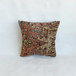 Authentic Turkish Rug Pillow Cover , Vintage Decorative Pillow Case - Picture 1 of 9
