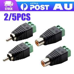 5 Pair Speaker Wire Cable to Demale & Male RCA Adapter Connector Jack Plug LED A - Picture 1 of 7