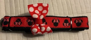 Disney Tails Minnie Mouse Mascota Perro Perros Plomo Correa Lunares Rojo y Negro Arco Nuevo - Imagen 1 de 7