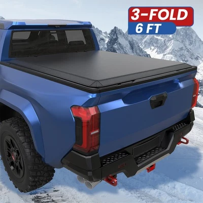 6ft Truck Bed Tonneau Cover For 2005-2025 Nissan Frontier Tri-Fold Waterproof Foto 1 de 4