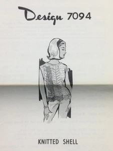 Vtg Mail Order Design 7094 KNITTED SHELL / VEST Pattern Original - Picture 1 of 2
