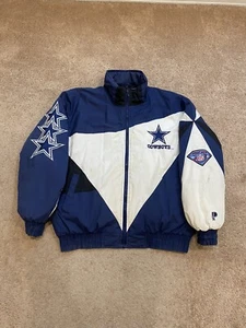 Vintage 90s Pro Player Dallas Cowboys Puffer Jacket Size XL NFL PRO LINE Puffer - Picture 1 of 10