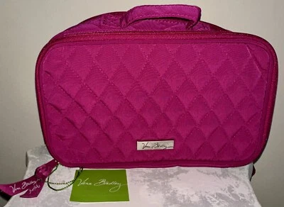 Estuche de maquillaje cosmético VERA BRADLEY rubor y cepillo MAGENTA NUEVO CON ETIQUETAS #15920-086 MICRO Foto 1 de 4