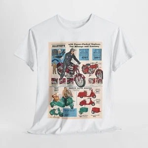 Vintage 1960's Sears Allstate Motorcycles & Scooter Retro Unisex Tee, Heavy - Picture 1 of 109