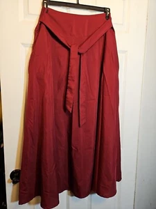 Markenlos Burgunderrot Maxirock vorne zum Binden 31" Taille 38,5" Länge  - Bild 1 von 2