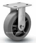AC-2705 6" x 2" Rigid Plate Caster, TPR Flat Wheel, 600 lbs Capacity