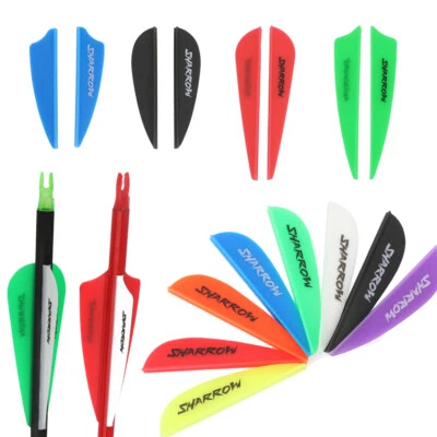 50X 2''3" Archery Arrow Rubber Vanes Shield Water Drop Fletches DIY Arrow Shaft - Image 1 of 4