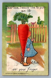Cartolina d'epoca PM 1910 Tuck's Il Giardino Patch 18 Carota San Valentino n.2 - Foto 1 di 2
