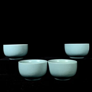 2,9" Chinesische Antike Porzellan Song Ru Ofen Teetasse 4er Set - Bild 1 von 9