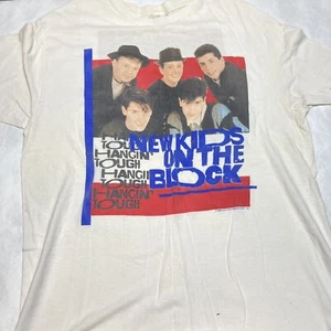 Nueva Camiseta de Concierto Kids on the Block Hangin Tough Tour White Hanes 1989 De Colección - Imagen 1 de 10