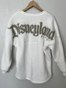 JERSEY DISNEYLAND Oro Blanco Peluche Difuso Vellón Suave ESPÍRITU TALLA S Adulto - Imagen 1 de 8