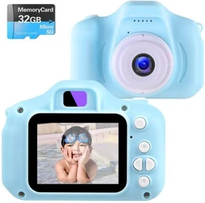 NINE CUBE Kids Toys Digital Camera,2 Inch 1080P with 32GB SD card (BLUE ONLY)