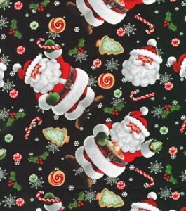 Fabric 100% Robert Kaufman Cookies for Santa FQ HY BTY By the Yard Christmas