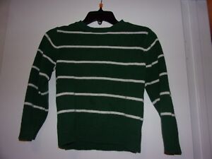 Children's Place : Boys 5/6 Small Green And White Sweater  