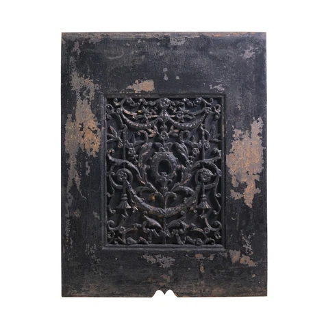 Antique Cast Iron Black Fireplace Summer Cover Insert Cover