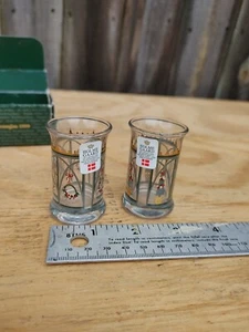 Seltene Holmegaard Golden Christmas Dram Gläser Paar 1999  - Bild 1 von 14