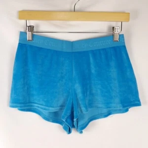 Juicy Couture Small Blue Velour Sleep Shorts with "Juicy" Bling Backside - Picture 1 of 8