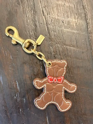 Coach подлинный кожаный медведь сумка подвеска брелок брелок сумочки аксессуар - Изображение 1 из 2