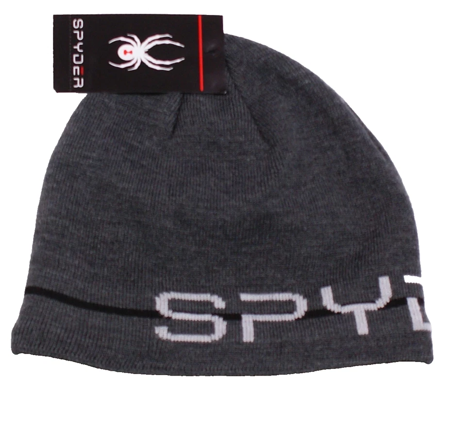 Gorro Spyder masculino tamanho único forrado de lã cinza - Imagem 1 de 2