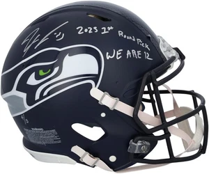 Jaxon Smith-Njigba Seahawks Signed Riddell Authentic Helmet w/Inscs - LE of 5 - Picture 1 of 3