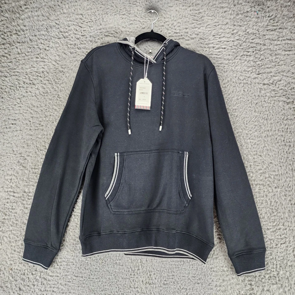 Camisa Ben Sherman Para Hombres Mediana Negra Manga Larga Pullover Sudadera con Capucha *NUEVA CON ETIQUETAS* Foto 1 de 4