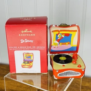 Hallmark Grinch You're a Mean One Plattenspieler Christbaumschmuck Dr. Seuss - Bild 1 von 9