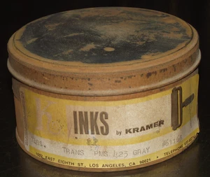 NOS 1 Pound Can Letterpress Kramer Ink Halftone Transparent Gloss PMS 423 Grey - Picture 1 of 1