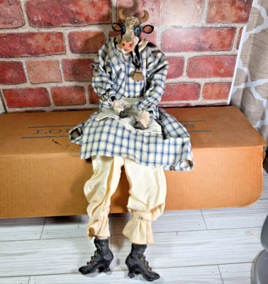 Vestido azul vaca Abigail muñeca piernas largas papá retirado vintage 24" 1990 Pat Weeks Foto 1 de 4