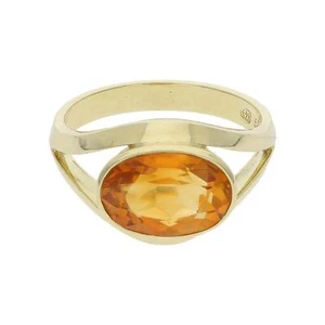 Damenring aus 585/000 Gelbgold mit Citrin Second Hand getragen - Bild 1 von 6