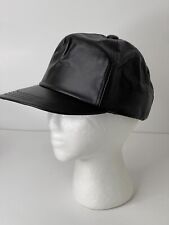 Leather Black Unisex Fitted One Size Cap Hat