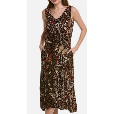 Vestido Johnny Was Penélope Maxi Terciopelo Bordado XXS Boho Luxe Maximalista Foto 1 de 4