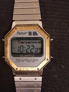 Alte Vintage Armbanduhr Uhr PATOH digital, silber-gold- - Bild 1 von 7