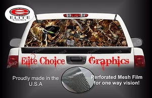 Bow Reaper Skull Blaze Camo Rear Window Graphic Decal Sticker Truck Van Car - Picture 1 of 3
