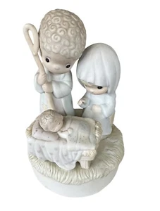 Precious Moments Krippenspieluhr / Komm lass uns ihn anbeten, RAR - Vintage E-2810  - Bild 1 von 5