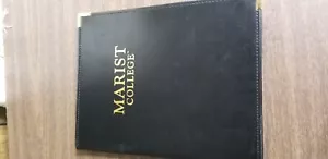 Mundi Black Leather Notepad Holder Pad from Marist College 12x9.5in - Picture 1 of 5