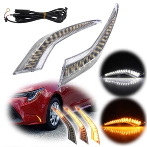 Clear LED Daytime Running Fog Lights DRL Fits 20-2022 Toyota Corolla L/LE/XLE - Picture 1 of 12