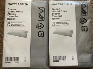Lot de 2 X IKEA Nattjasmin Queen Taille Oreiller Shams Gris 203.374,64 - Photo 1/7