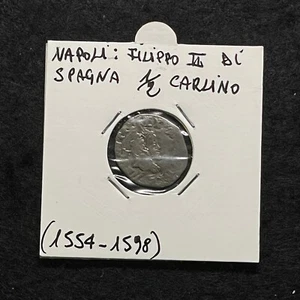 NAPOLI-FILIPPO II DI SPAGNA 1/2 CARLINO ANNO ( 1554-1598 ) - Imagen 1 de 2
