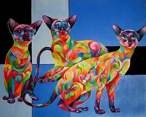 We ARE Siamese if you Please! 8x10 CAT print by Artist Sherry Shipley - Picture 1 of 1