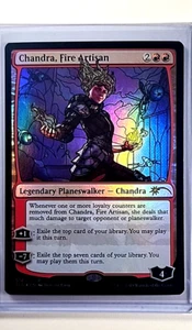 2019 MTG Magic the Gathering Secret Lair Stained Glass Foil Chandra Fire Artisan - Picture 1 of 2