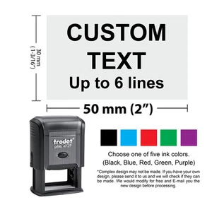 Custom Text up to 6 Lines Trodat 4929 Rubber Self Inking Stamps - Picture 1 of 3