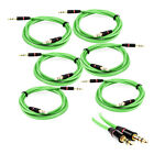 NEW 6X 4FT 3.5MM AUX M/M AUDIO CABLE GREEN FOR LG OPTIMUS G2 L9 HTC ONE MOTO X G