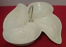 MCM HOLIDAY CHRISTMAS NUT/CANDY  Beige Swirl speckled- 4 sectioned Tidbit  Tray