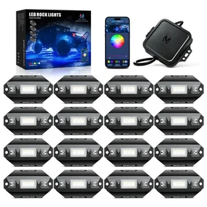 16 Pods RGBW LED Rock Lights - Multicolor Off-road LED Underglow Neon Light Kits - Bild 1 von 18