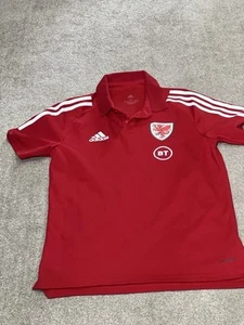 Welsh Football Polo T Shirt Adidas Größe S - Bild 1 von 5