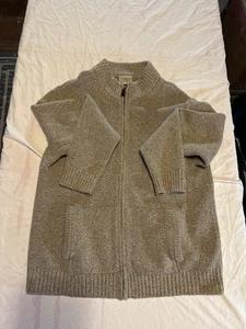L.L. Bean Full Zip Knit 100% Lambswool Sweater Jacket Mock Neck Cardigan L - Bild 1 von 20