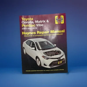 Manual de reparación Haynes 92037 Toyota Corolla Matrix Vibe 2003 a 2019 - Imagen 1 de 4